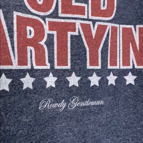 Rowdy Gentlemen Grand Old Partying T-shirt graphic short sleeve crewneck medium - Picture 2 of 5